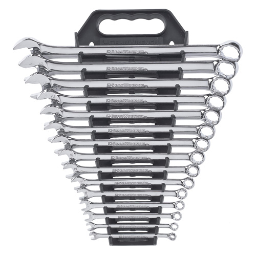 12-Point Long Pattern Wrench Set, Combination, 15 Pieces, Imperial