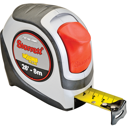 KTXP Series Measuring Tapes, 1" x 26'/8 m, 1/16" Graduations