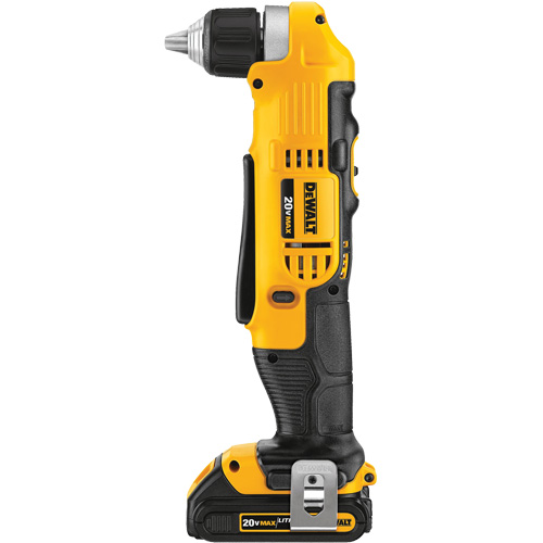 Max Right Angle Drill Driver Kit, Lithium-Ion, 20 V, 3/8" Chuck, 360 UWO Torque