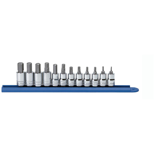 Metric Socket Set, Hex, 3/8" Drive, 12 Pcs