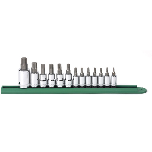 Bit Socket Set, Torx, 1/2"/1/4"/3/8" Drive, 13 Pcs
