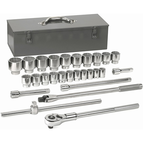 12-Point SAE Mechanics Tool Set, 27 Pcs, 3/4" Drive Size