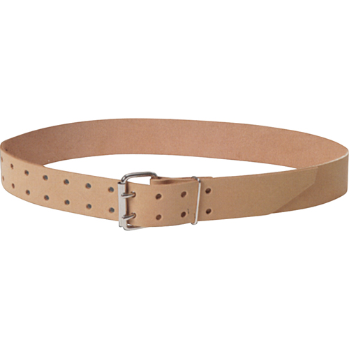 Double Tongue Belt, Leather, Tan