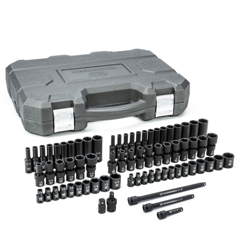 6 Point Universal SAE/Metric Socket Set, 71 Pcs, Impact, 1/4" Drive Size, Deep