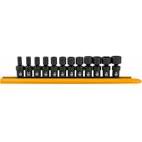 12-Piece 1/4" Drive 6 Point Universal impact Metric Flex Socket Set
