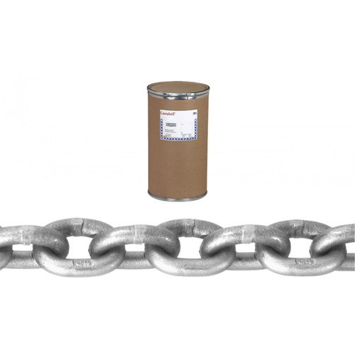 High Test Chain, Carbon Steel, 1/4" x 800' (243.8 m) L, Grade 43, 2600 lbs. (1.3 tons) Load Capacity