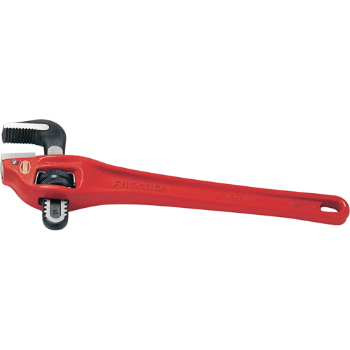 Heavy-Duty Offset Pipe Wrench #14, 2" Jaw Capacity, 14" Long, Powder Coated Finish