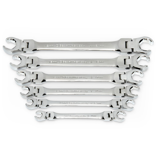 Wrench Set, Flare Nut/Flex Head, 6 Pieces, Metric