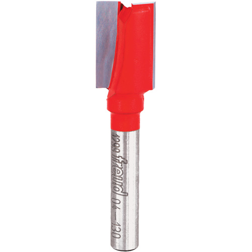 Freud Router Bit - Double Flute Straight Bit, 1/2" Dia., 1" H, 2-1/4" L, 1/4" Shank