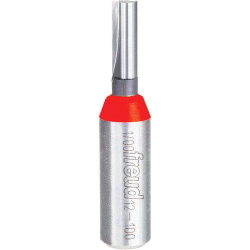 Freud Router Bit - Double Flute Straight Bit, 1/4" Dia., 1" H, 2-3/8" L, 1/2" Shank