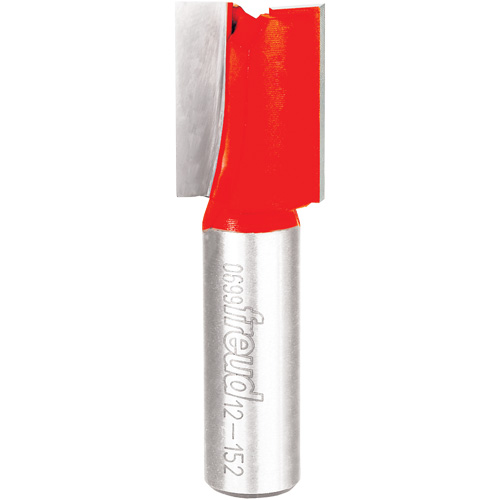Freud Router Bit - Double Flute Straight Bit, 3/4" Dia., 1-1/4" H, 2-1/2" L, 1/2" Shank