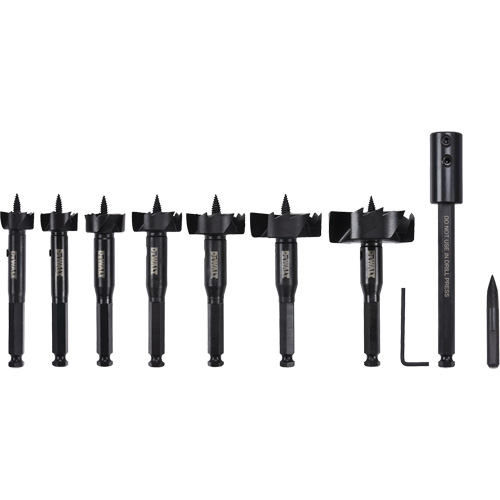 Self-Feed Wood Drill Bit Kit, 8 Pieces, High Carbon Steel