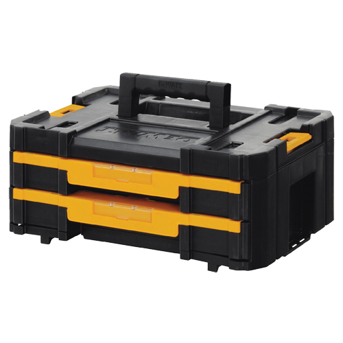 TSTAK IV Tool Box with Double Shallow Drawers, 16-1/4" x 12-1/4" x 6-3/8", Black