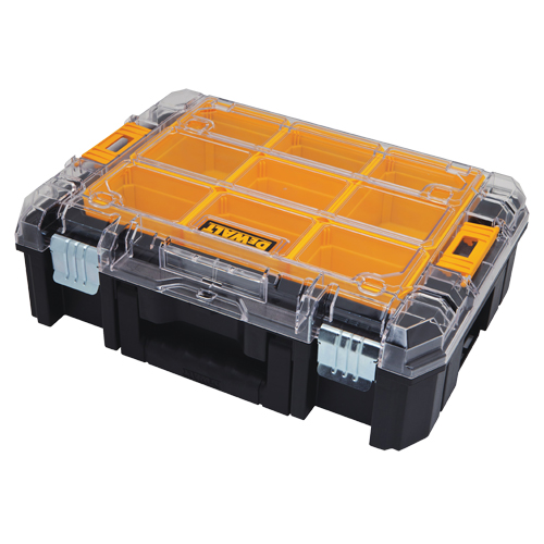 TSTAK V Organizer with Clear Lid, 17-1/4" x 13" x 6", Black