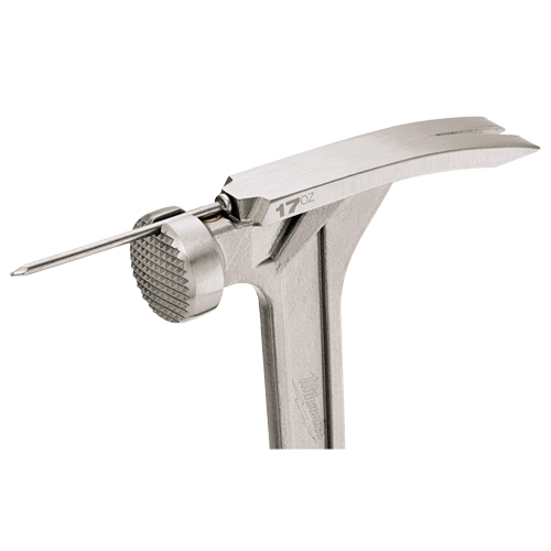 Milled Face Framing Hammer, 17 oz., Solid Steel Handle, 16-1/8" L - Carpenter Claw Hammer - TYX834