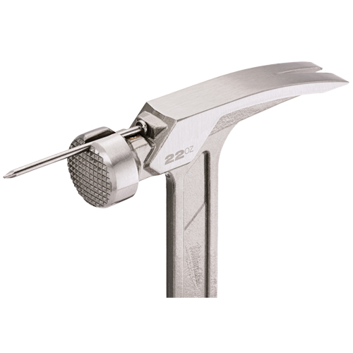 Milled Face Framing Hammer, 22 oz., Solid Steel Handle, 15" L - Carpenter Claw Hammer - TYX836