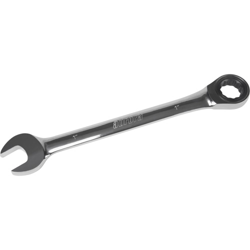 SAE Ratcheting Combination Wrench, 12 Point, 1", Chrome Finish -  - UAD664