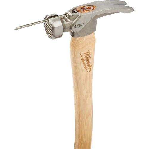 Milled Face Framing Hammer, 19 oz., Wood Handle, 16" L - Carpenter Claw Hammer - UAE085