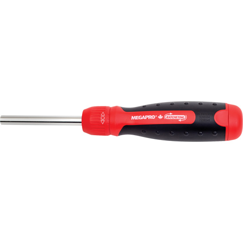 Ratcheting Tamperproof Screwdriver, 8-1/2" L, Cushion Grip Handle