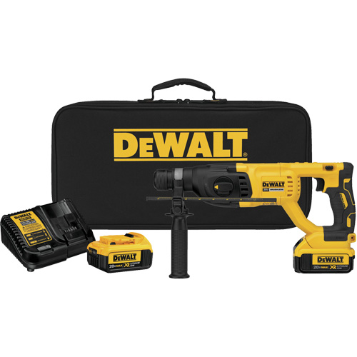 Max XR Brushless D-Handle Rotary Hammer Kit, 20 V, 1", 1.9 ft-lbs, 0-1500 RPM
