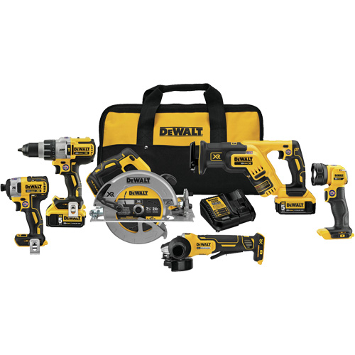 Max XR Brushless 6-Tool Combo Kit, Lithium-Ion, 20 V