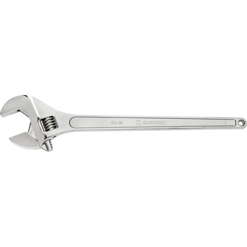 Adjustable Wrench, 24" L, 2-7/16" Max Width, Chrome