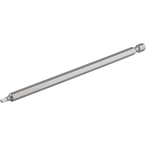 Power Bit, Square, #2 Tip, 1/4" Drive Size, 6" Length