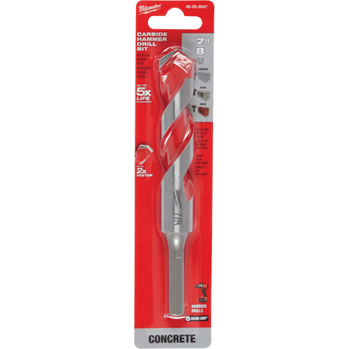 Hammer Drill Bit, 7/8", 3-Flat Shank, Carbide