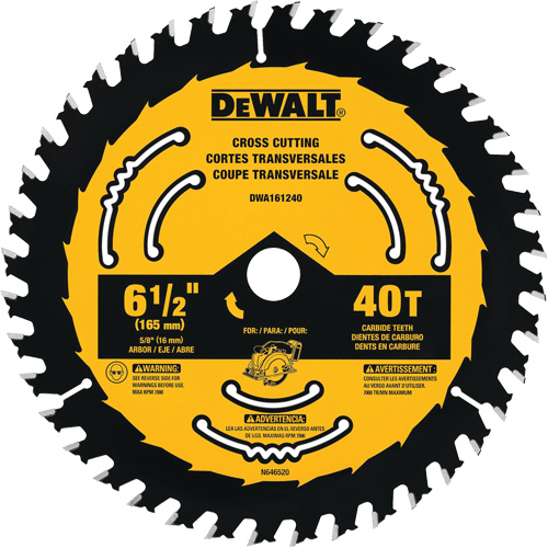 Circular Saw Blade, 6-1/2", 24 Teeth, Wood Use