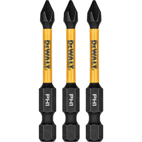 3-Piece FLEXTORQ Impact Screwdriving Bits, Phillips, #1, 1/4" Drive