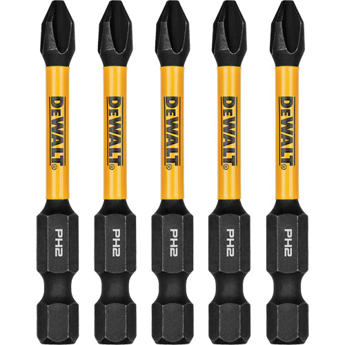 5-Piece FLEXTORQ Impact Screwdriving Bits, Phillips, #2, 1/4" Drive