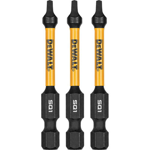 3-Piece FLEXTORQ Impact Screwdriving Bits, Square, #1, 1/4" Drive