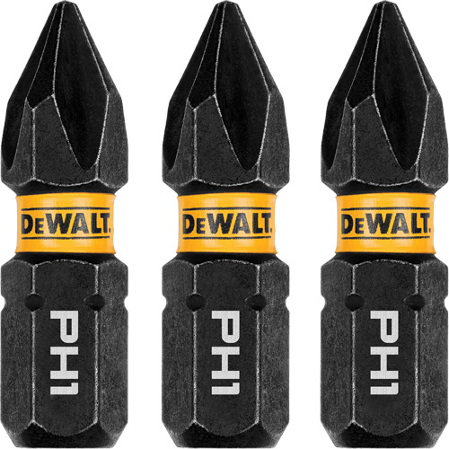 3-Piece FLEXTORQ Impact Screwdriving Bits, Phillips, #1, 1/4" Drive