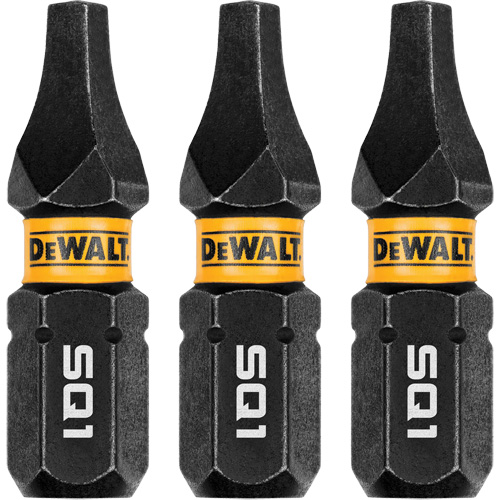 3-Piece FLEXTORQ Impact Screwdriving Bits, Square, #1, 1/4" Drive