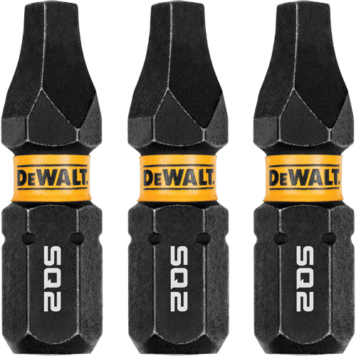 3-Piece FLEXTORQ Impact Screwdriving Bits, Square, #2, 1/4" Drive