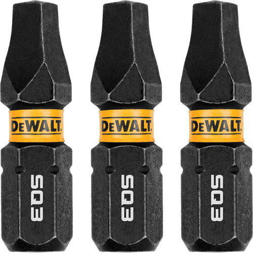 3-Piece FLEXTORQ Impact Screwdriving Bits, Square, #3, 1/4" Drive