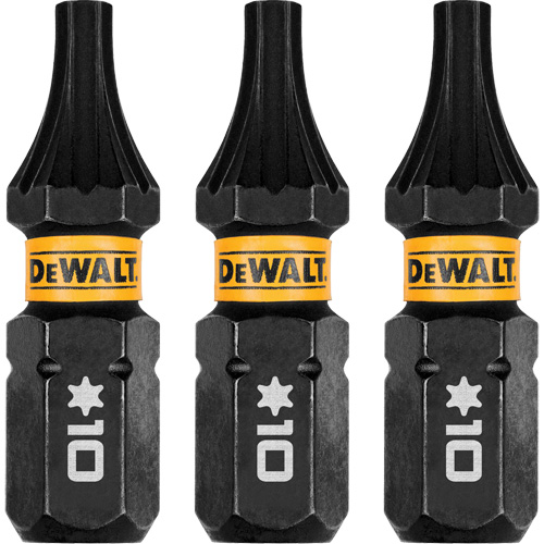3-Piece FLEXTORQ Impact Screwdriving Bits, Torx, T-10, 1/4" Drive