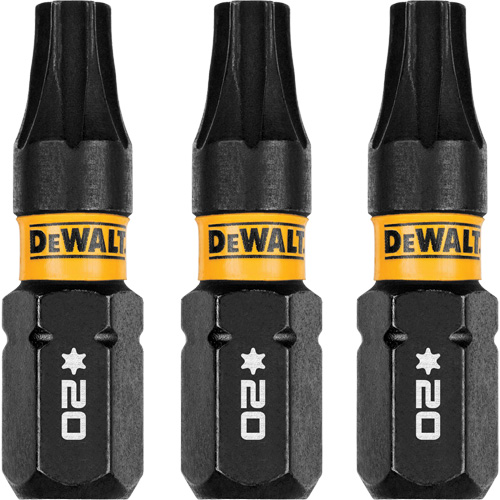 3-Piece FLEXTORQ Impact Screwdriving Bits, Torx, T-20, 1/4" Drive