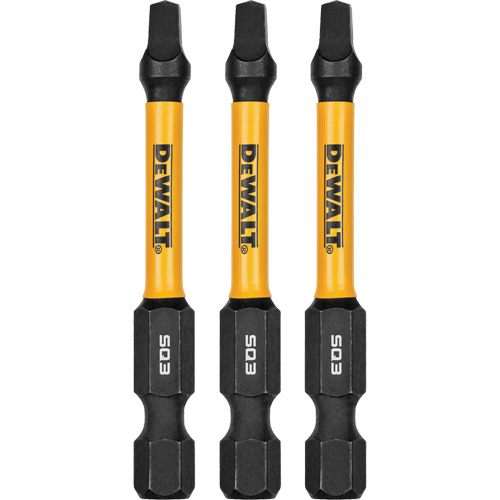 3-Piece FLEXTORQ Impact Screwdriving Bits, Square, #3, 1/4" Drive