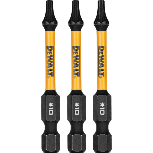 3-Piece FLEXTORQ Impact Screwdriving Bits, Torx, T-10, 1/4" Drive