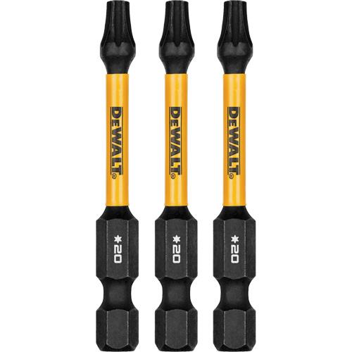 3-Piece FLEXTORQ Impact Screwdriving Bits, Torx, T-20, 1/4" Drive