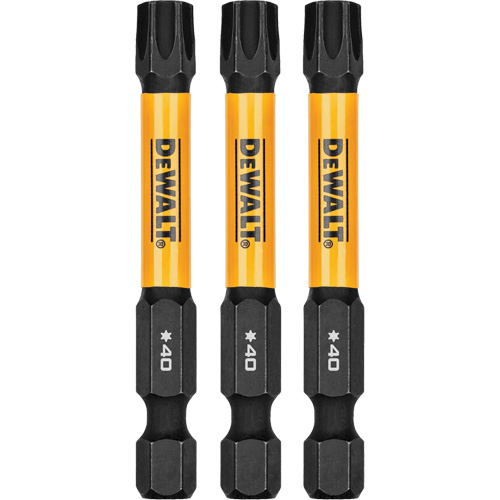 3-Piece FLEXTORQ Impact Screwdriving Bits, Torx, T-40, 1/4" Drive