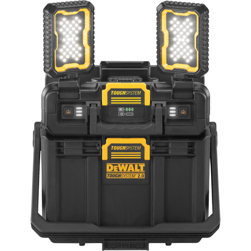 ToughSystem 2.0 Adjustable Work Light with Storage, 16" x 11" x 14", Black/Yellow