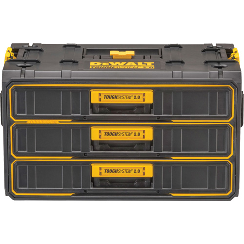 ToughSystem 2.0 Three-Drawer Unit, 21-4/5" x 12-3/10" x 12-3/5", Black/Yellow
