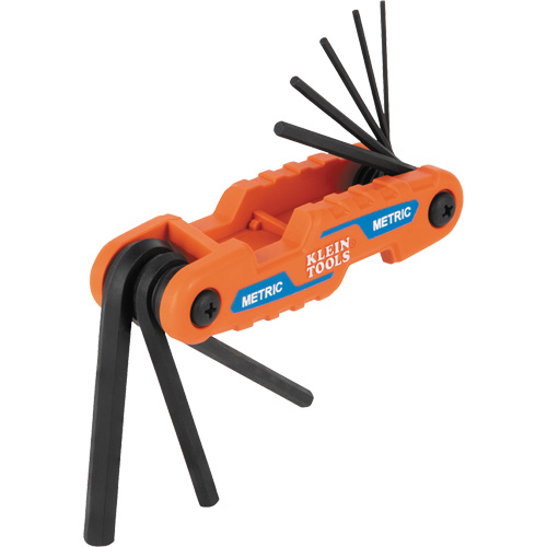 Compact Folding Hex Key Set, 8 Pcs., Metric