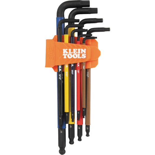 Colour-Coded Extra-Long L Style Hex Key Caddy Set, 9 Pcs., Imperial