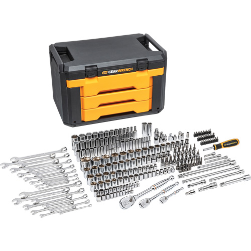 6-Point Mechanics Tool Set in 3 Drawer Storage Box