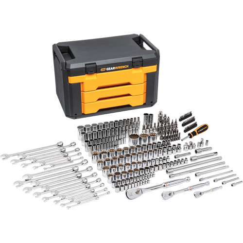 12-Point Mechanics Tool Set in 3 Drawer Storage Box