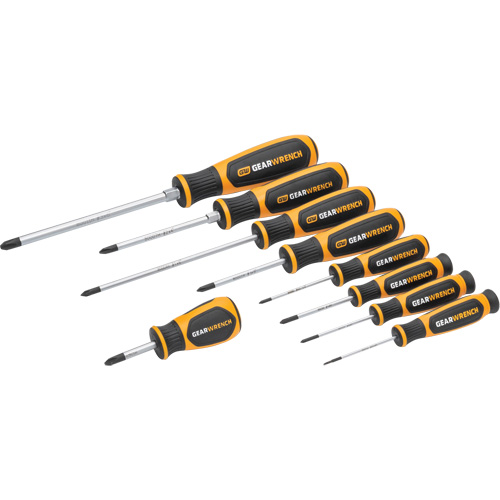 Phillips Dual Material Screwdriver Set in Foam Storage Tray, 9 Pcs.