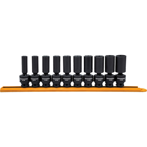 6-Point Universal Metric Socket Set, 10 Pcs, Impact, 3/8" Drive Size, Deep